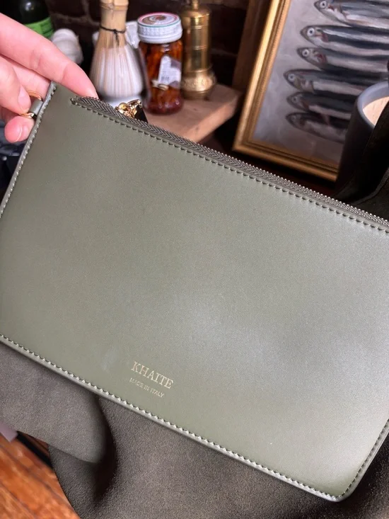 Khaite medium lotus bag - green suede - Picture 6 of 7